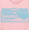 tt rectangle women's hoodie on pink CLOSE